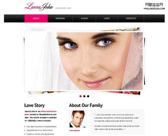 Free Wedding Website Template with jQuery Slider