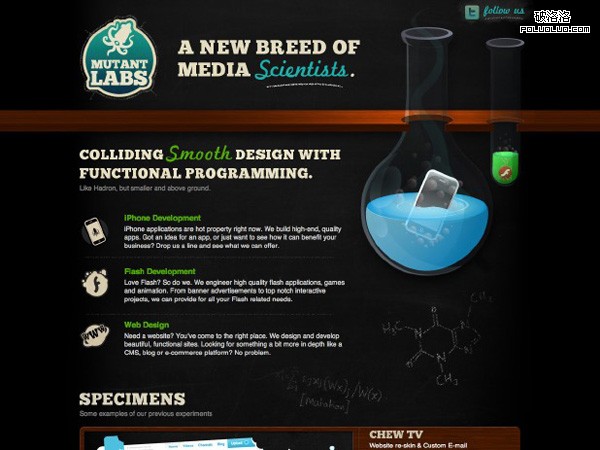 網頁教學網-插畫網站設計-Mutant Labs
