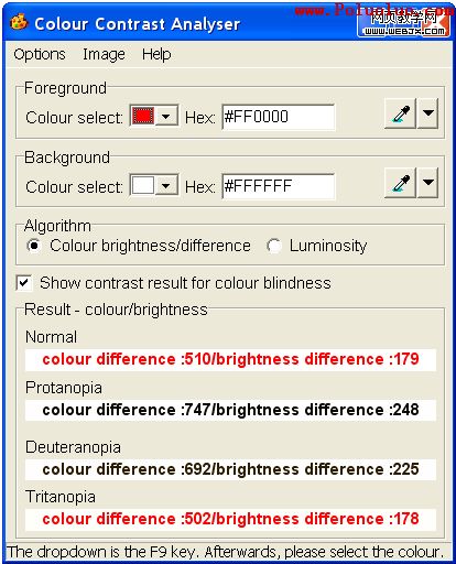 colour contrast analyser