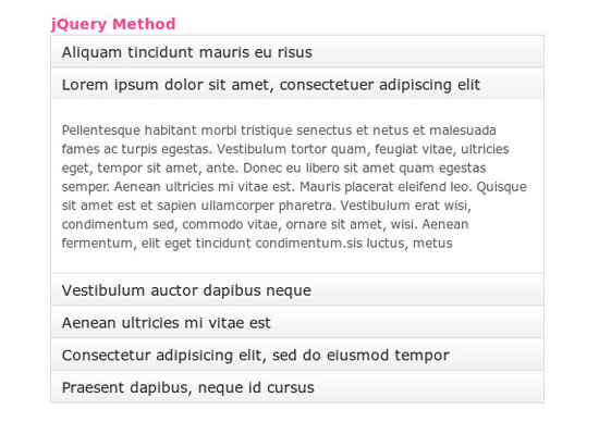jQuery Accordion Tutorials